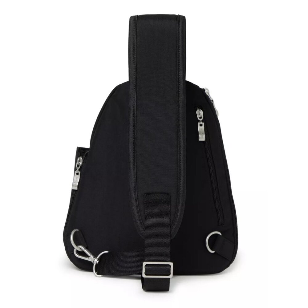 New with Tags! BAGGALLINI Medium Sling Bag Black Nylon Adjustable Strap NWT - Picture 2 of 7